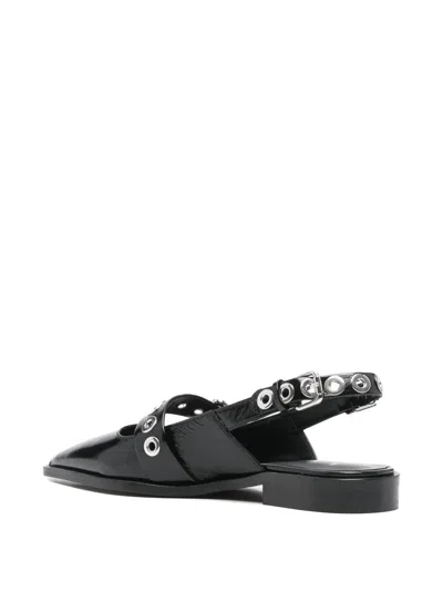 Maje Eyelet Strap Loafer In Black