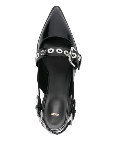Maje Eyelet Strap Loafer In Black