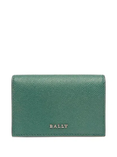 Bally Leather Beniness Card Holder In Green