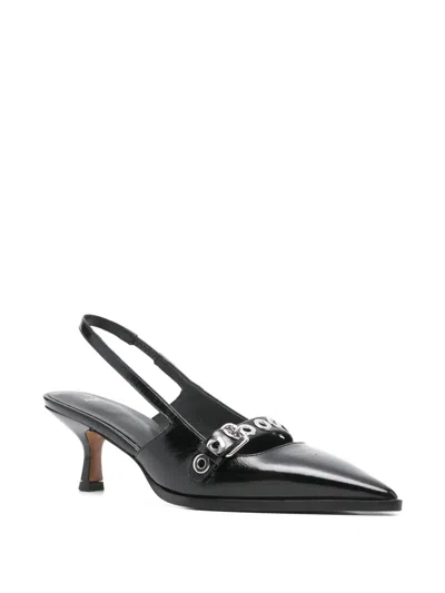 Maje 70mm Eyelet Strap Pumps In Black