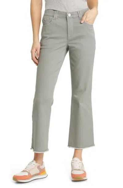 Wit & Wisdom Tatum 'ab'solution Frayed High Waist Ankle Flare Jeans In Green