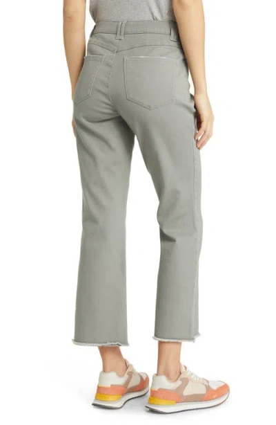 Wit & Wisdom Tatum 'ab'solution Frayed High Waist Ankle Flare Jeans In Green