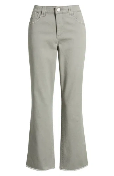 Wit & Wisdom Tatum 'ab'solution Frayed High Waist Ankle Flare Jeans In Green