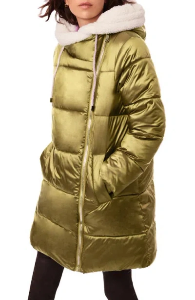 Bernardo Faux Fur Lined Water Resistant Puffer Jacket In Brown