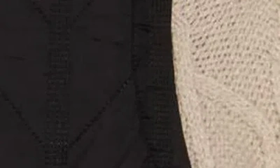 Democracy Mock Neck Quilted Two-fer Jacket In Black