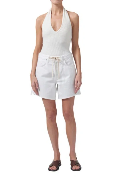 Citizen Of Humanity Citizens Of Humanity Brynn Drawstring Denim Shorts In White