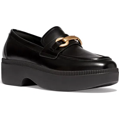 Fitflop F-luma Chunky Snaffle Bit Platform Loafer In Black