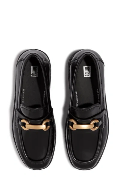 Fitflop F-luma Chunky Snaffle Bit Platform Loafer In Black