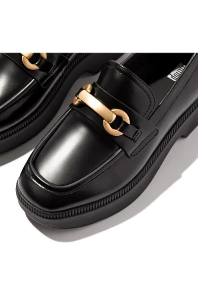 Fitflop F-luma Chunky Snaffle Bit Platform Loafer In Black