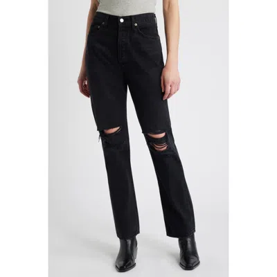 Agolde Kelly High-rise Distressed Straight Jeans