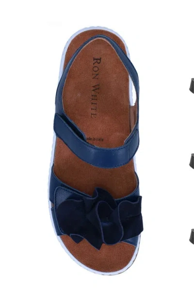 Ron White Frances Slingback Platform Wedge Sandal In Blue