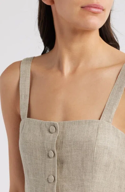 Faithfull The Brand Corbière Longline Linen Button-up Vest In Brown