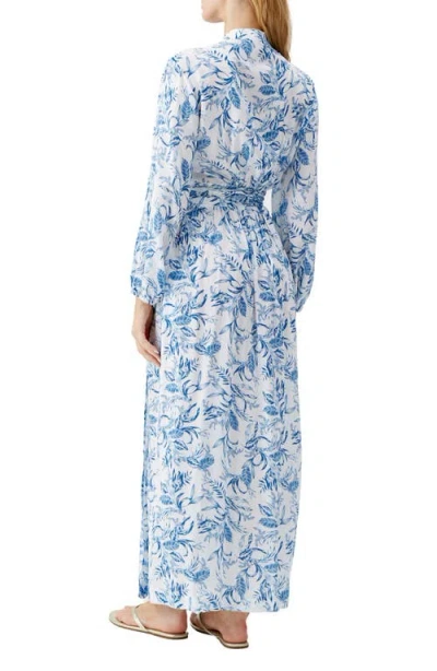 Melissa Odabash Rachel Long Sleeve Cover-up Faux Wrap Dress In Multi