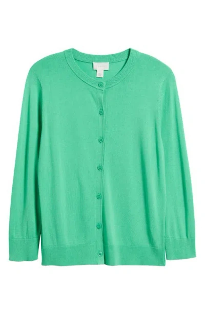 Caslon ® Crewneck Cardigan In Animal Print