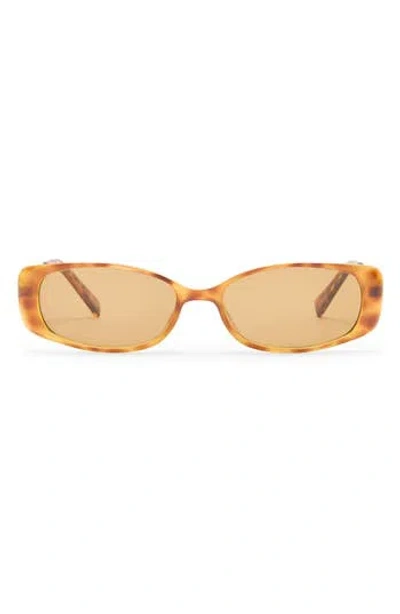 Le Specs Lil' Starlight 54mm Rectangular Sunglasses In Brown