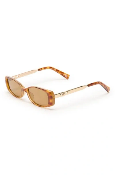 Le Specs Lil' Starlight 54mm Rectangular Sunglasses In Brown