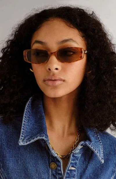 Le Specs Lil' Starlight 54mm Rectangular Sunglasses In Brown