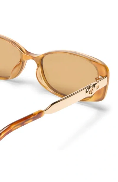 Le Specs Lil' Starlight 54mm Rectangular Sunglasses In Brown