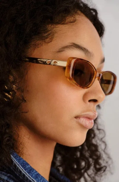 Le Specs Lil' Starlight 54mm Rectangular Sunglasses In Brown