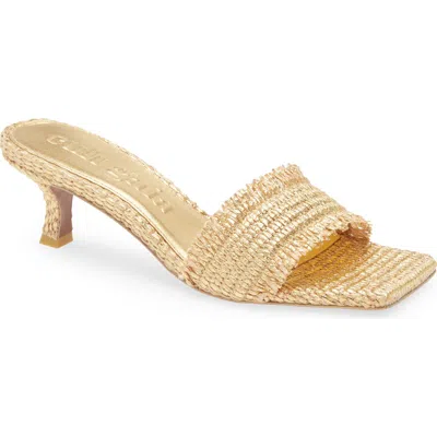 Cult Gaia Ada Straw Slide Sandal In Neutral