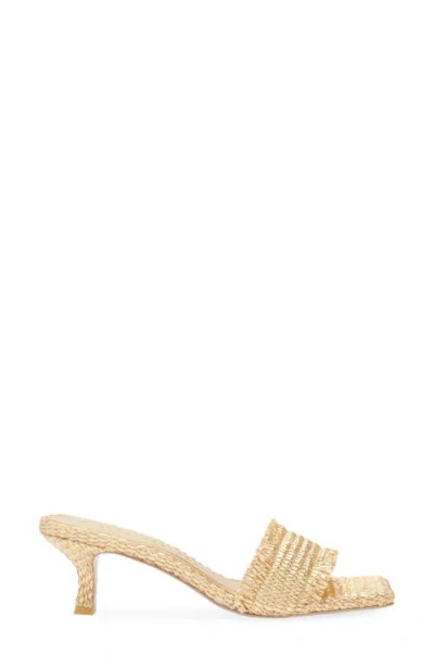 Cult Gaia Ada Straw Slide Sandal In Neutral