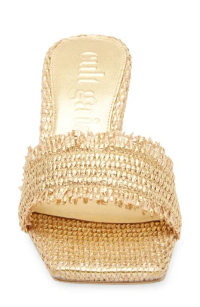 Cult Gaia Ada Straw Slide Sandal In Neutral