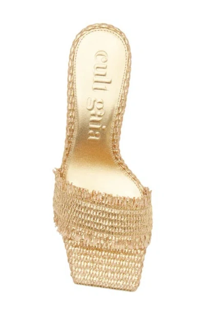 Cult Gaia Ada Straw Slide Sandal In Neutral
