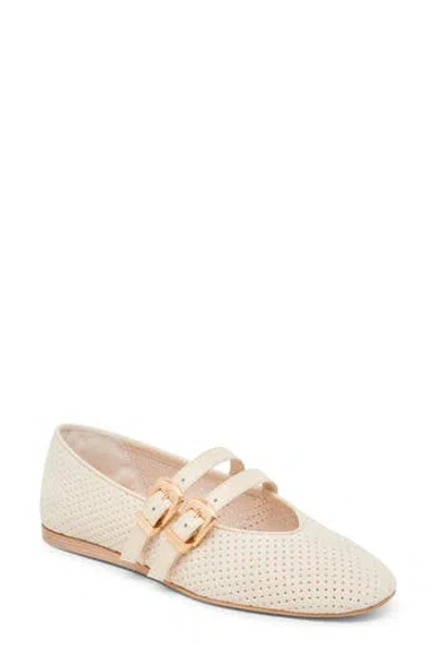 Dolce Vita Baylee Wide Ballet Flats Bone Perforated Suede