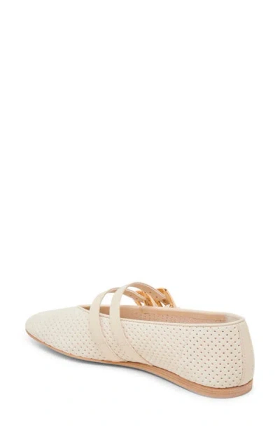 Dolce Vita Baylee Wide Ballet Flats Bone Perforated Suede
