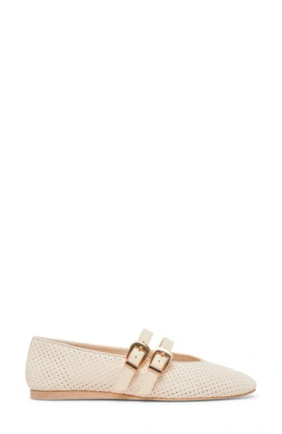 Dolce Vita Baylee Wide Ballet Flats Bone Perforated Suede