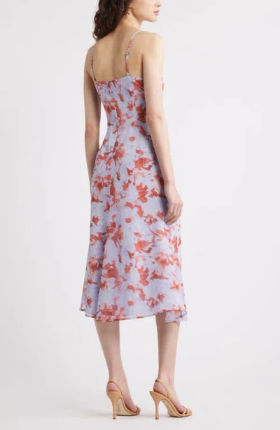 Chelsea28 Gathered V-neck Midi Dress In Blue