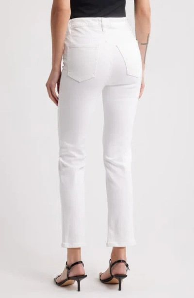 Frame The Pencil Crop High Waist Ankle Slim Straight Leg Jeans In White