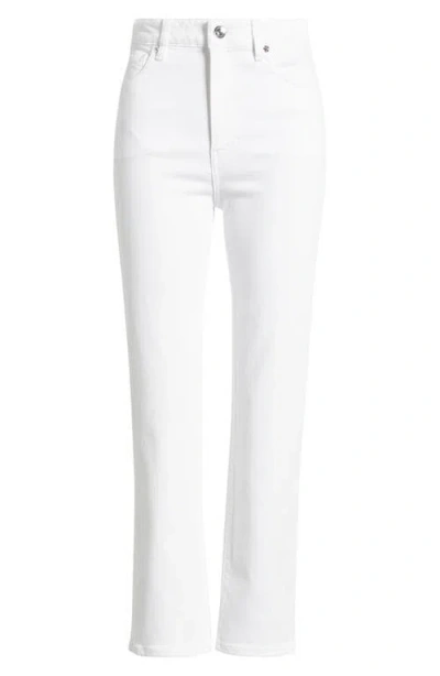 Frame The Pencil Crop High Waist Ankle Slim Straight Leg Jeans In White