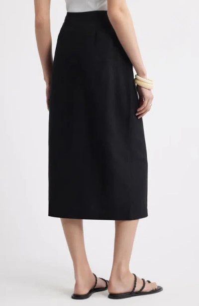 Nordstrom Midi Wrap Skirt In Black