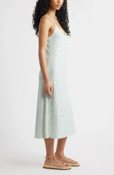 Bp. Floral Print Slipdress In Green