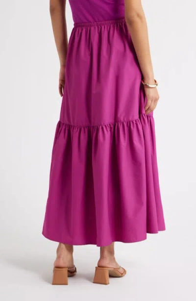 Open Edit Tiered Maxi Skirt In Blue