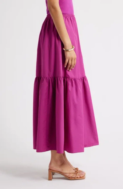 Open Edit Tiered Maxi Skirt In Blue