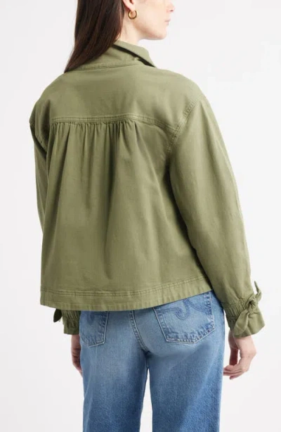 Caslon ® Cotton Stretch Twill Swing Jacket In Green