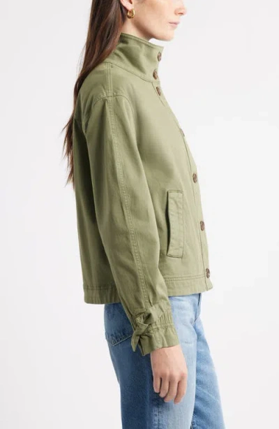Caslon ® Cotton Stretch Twill Swing Jacket In Green