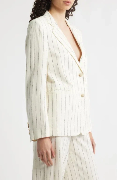 Nordstrom The Liv Boyfriend Pinstripe Blazer In Neutral