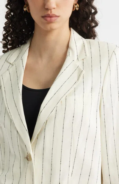 Nordstrom The Liv Boyfriend Pinstripe Blazer In Neutral