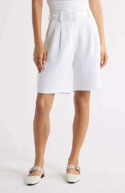 Open Edit The Curator Pleated Bermuda Shorts In White