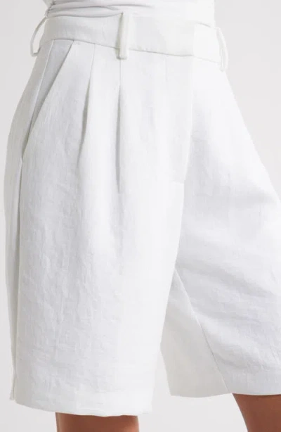 Open Edit The Curator Pleated Bermuda Shorts In White