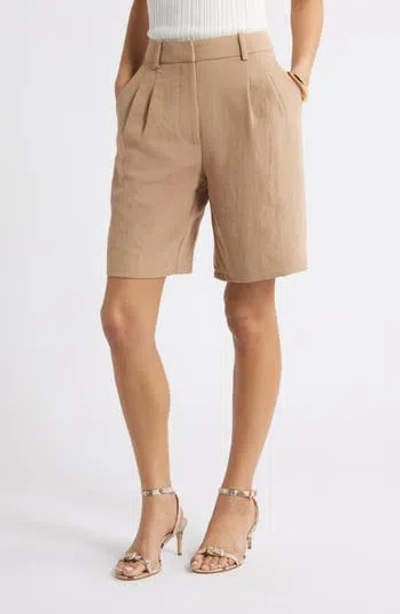 Open Edit The Curator Pleated Bermuda Shorts In Brown