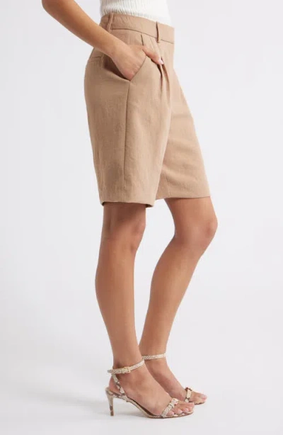 Open Edit The Curator Pleated Bermuda Shorts In Brown