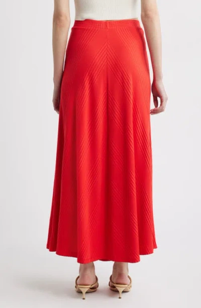 Wyeth Hart Chevron Knit Midi Skirt In Red