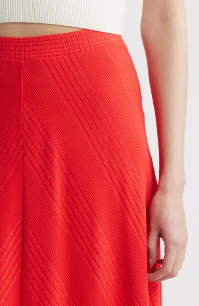 Wyeth Hart Chevron Knit Midi Skirt In Red