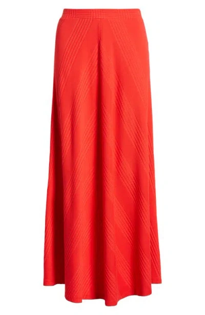 Wyeth Hart Chevron Knit Midi Skirt In Red