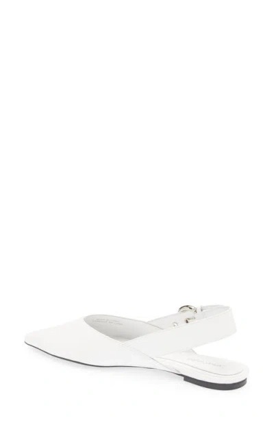 Jeffrey Campbell Scone Slingback Pointed Toe Flat In White