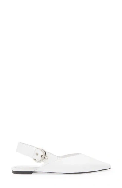 Jeffrey Campbell Scone Slingback Pointed Toe Flat In White